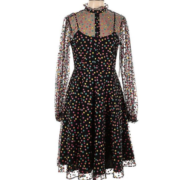 Unique Vintage Dresses & Skirts - Unique Vintage Polka Dot Party Dress Size Large